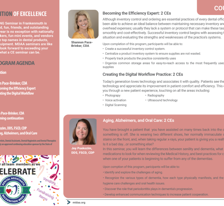 Continuing Education Opportunities Michigan Dental Assistants Association